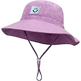 Baby Sun Hat Smile Face Beach Hat Toddler Bucket Hat for Baby Boys and Girls, UPF 50+ Toddler Kids Wide Brim Sun Hats Cap