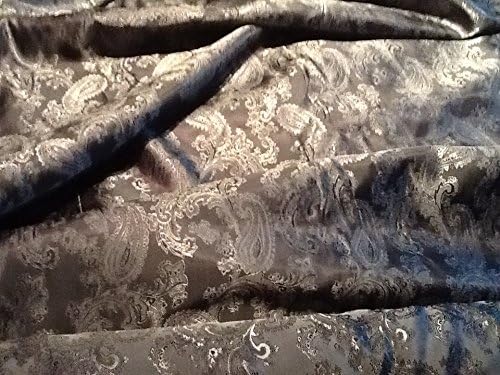 Paisley Jacquard Dress Lining in Dark Silver