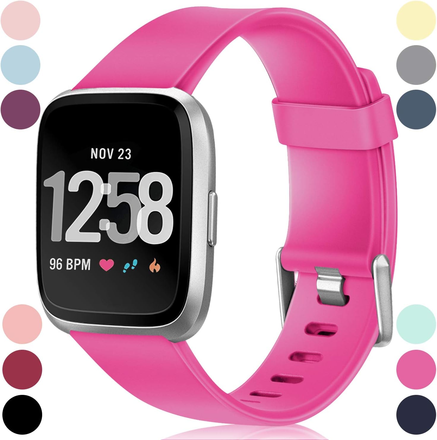 HUMENN Compatible for Fitbit Versa Strap/Fitbit Versa 2 Strap, Classic Adjustable Replacement Sport Wristband for Fitbit Versa/Versa 2/Versa Lite Smartwatch Large Small