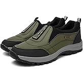 MVIOBUY Men's Orthopedic Walking Loafers Comfortable Slip On Low-top Safety Hiking Sneakers Breathable Casual Waterproof Non-Slip Boat Shoes