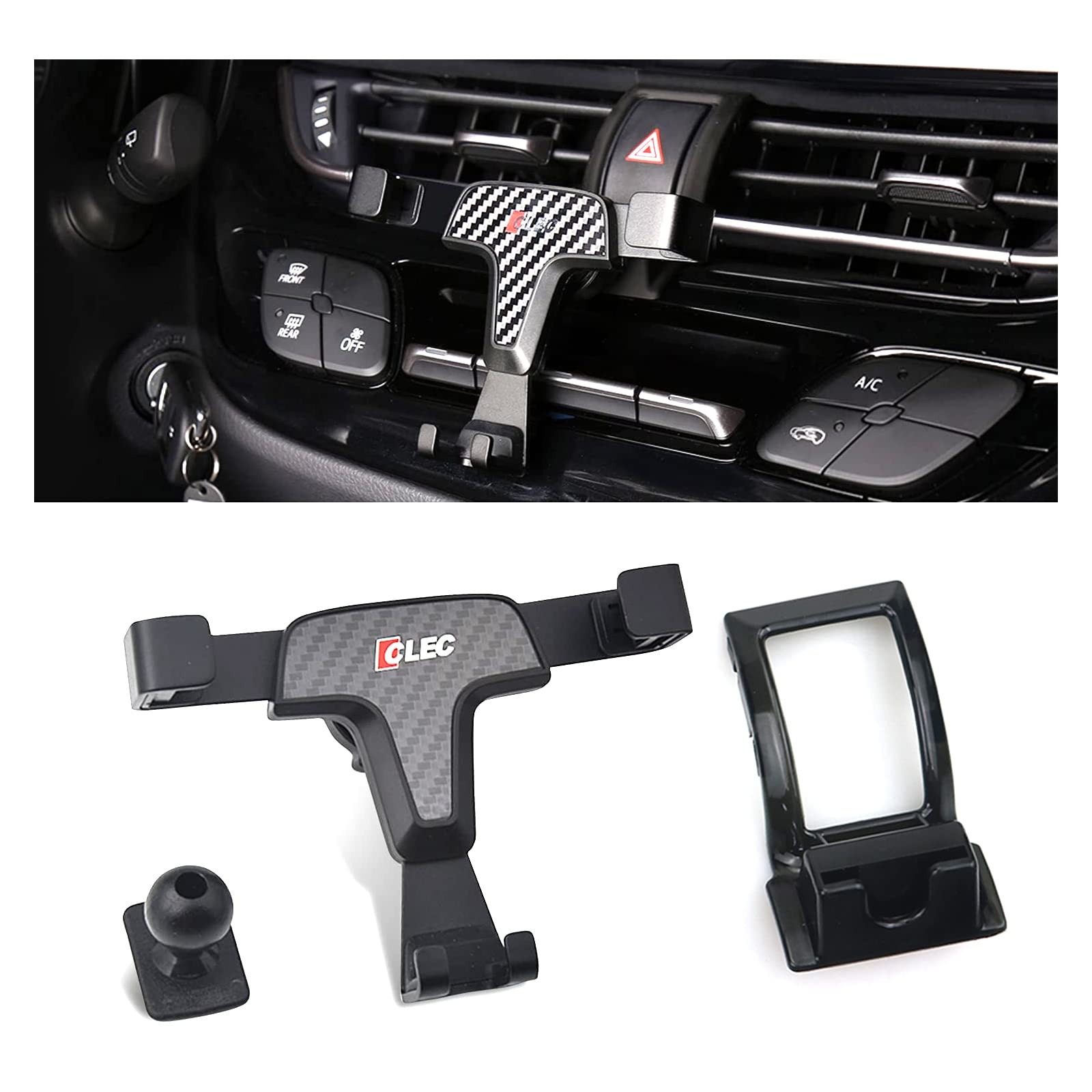 BIXUAN Compatible with Toyota CHR ZYX10/NGX50 2016-2022+ Mobile Phone Mount Holder, Car Smartphone Navigation Holder with Adjustable Air Vent Clip Cover(3.5-6.0 Inches Phone)