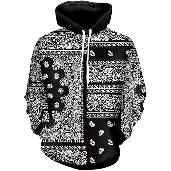 Amazon.com: sexyliliforu Black Bandana Hoodies for Men Blue