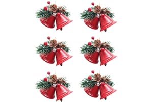 Zsail Christmas Bells Ornaments 6 Pcs Red Christmas Ornaments Christmas Tree Bells Pendants Christmas Craft Bells for Christmas Holiday Party Decoration (red)