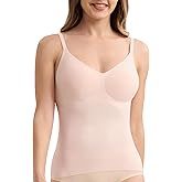 GXOULRRA V-Neck Seamless Camisoles Tank Tops with Built in Bra for Women Summer Spaghetti Straps Tankini Camis