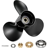 MARKGOO Outboard Propeller Compatible with OMC Johnson Evinrude 40-140 HP Boat Prop 13 Spline Tooth Aluminum 3 Blade Right Hand Rotation 4-1/4 Inch Gearcase for Houseboat, Inshore Fishing, Pontoon