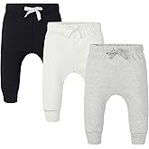 AIUI-HARNSBORN Baby 3 Pack Flexy Pants and Leggings, Infant Boys Girls Tapered Ankle Jogger Pants