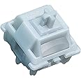 GATERON Smoothie Silver Keyboard Switches, Linear RGB LED 5 Pin Factory Pre-lubed 45gf Full POM Key Switches for MX Mechanical Keyboard(105PCS)