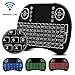 Mini 2.4GHz USB Wireless Keyboard with Touchpad Mouse for Windows PC, Raspberry Pi, Android TV Box, Slideshow Presenter, and more. Portable QWERTY Keypad Features Enhanced Function Keys LED Backlit