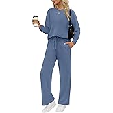 WIHOLL Lounge Sets for Women 2 Piece Travel Vacation Outfits Fall Sweatsuit Tracksuit