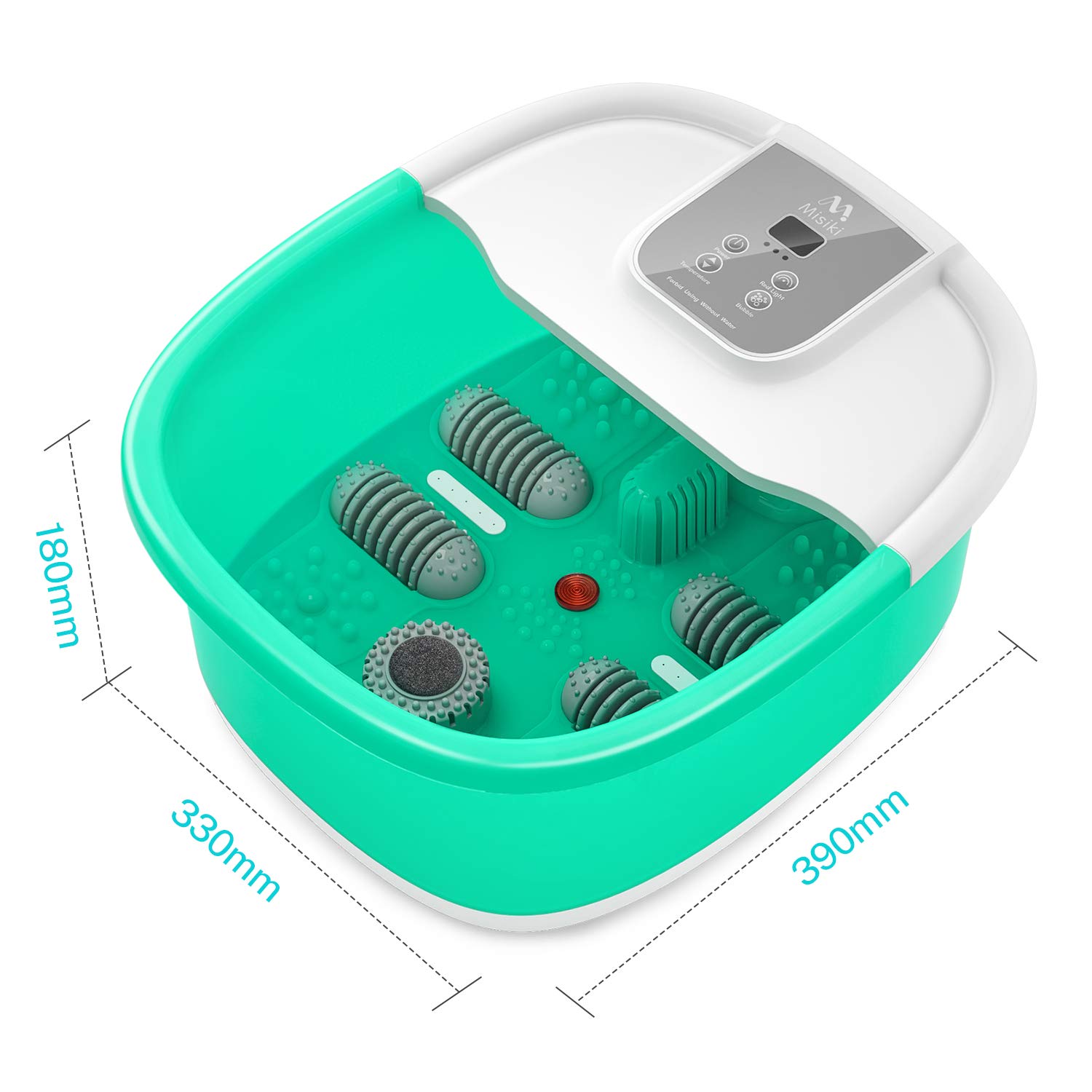 Foot Spa Misiki Foot Bath Massager with Heat Bubbles Vibration Red Infrared Light and Auto Shut-off, 4 Massage Rollers and Pedicure Stone for Tired Feet, Shiatsu Massage to Relieve Stress Muscle Pain: Beauty