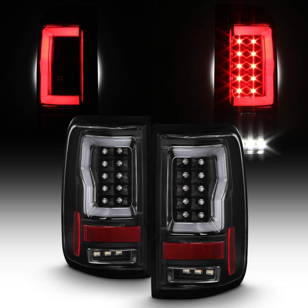 Amazon Com Fits 2004 2008 Ford F150 Styleside Strip Tube Bar Led Black Tail Lights Driver Left Passenger Right Side Automotive