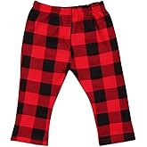 Toddler Baby Pants Infant Boy Girl Casual Cotton Plaids Check Long Pants Trousers Red&Black
