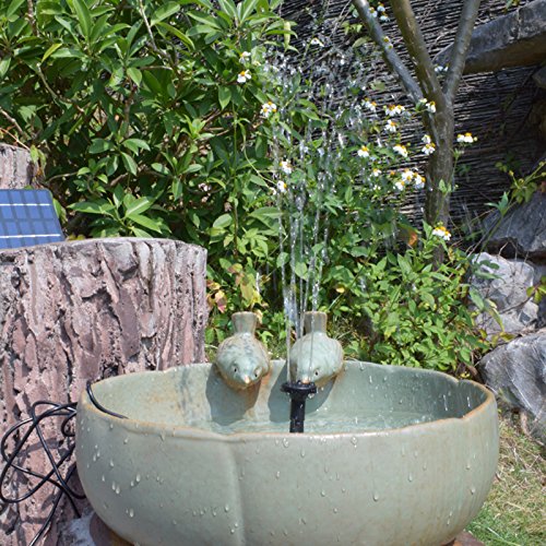 COSVII Solar Fountain for Birdbath Small Solar Water Pump for Garden, Yard, Small Pond(1.8W)