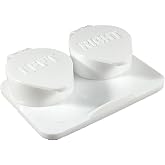 Amcon Contact Lenses Cases Flat Ribbed Extra Deep Well - White, 12 Pack