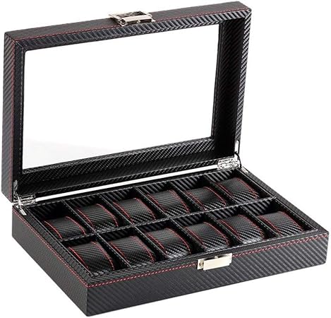 St.Oswalds Fibra Carbono Reloj Caja Para 12 Relojes: Amazon.es: Hogar