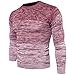 AOWOFS Men's Fashion Slim Fit Pullover Casual O- Neck Gradient Color Warm Knitted Sweater