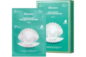 JMSOLUTION JM Solution Marine Luminous Pearl Deep Moisture 3 Step Skin Care Face Mask - Korean Skincare Facial Mask - boosting Brightening Moisturizing-10 Sheets for Dry Skin