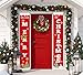 LUCKKYY Merry Christmas Banner,Welcome Christmas Porch Fireplace Wall Signs Flag for Outdoor Indoor Christmas Decoration,Christmas Door Banner Decoration Red Xmas Sign for Home Party (Red)