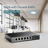 TP-Link TL-SF1006P 6 Port Fast Ethernet PoE Switch 4 PoE+ 67W Plug Play Metal view 5