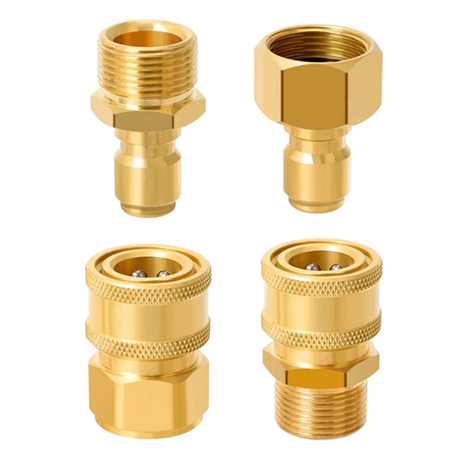 VZU 4PCS M22-15mm to 3/8in Pressure Washer Adapter Set, Quick Connect Hose Fittings, Pressure Washer Hose Fittings, High Pressure Hose Attachment