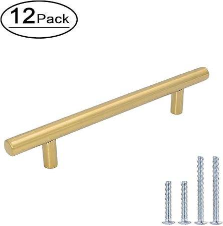 12 Pack Brushed Brass Cabinet Pulls Drawer Pulls And Knobs