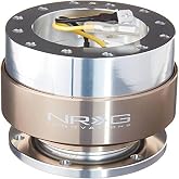 NRG Innovations Gen 1.5 6-Holes Racing Steering Wheel Quick Release Adapter With Mounting Bolts, Titanium Chrome Ring, NRG-SRK-100TI