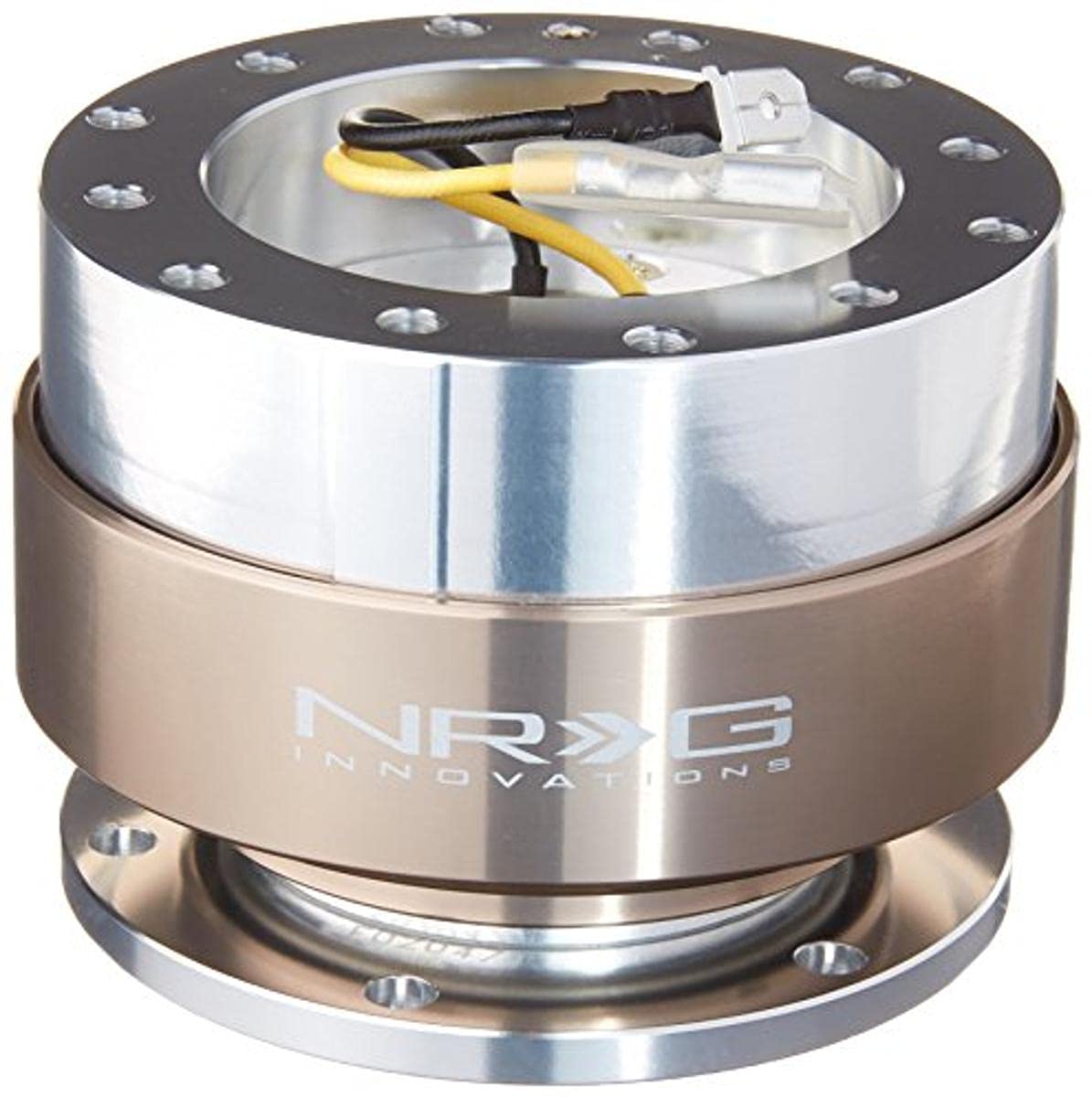 Photo 1 of NRG Innovations Gen 1.5 6-Holes Racing Steering Wheel Quick Release Adapter With Mounting Bolts, Titanium Chrome Ring, NRG-SRK-100TI