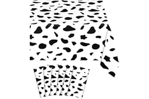 WNINK Cow Print Tablecloth 6 Pack Black and White Cow Print Table Cloths for Baby Shower Birthday Parties Farm Animal Themed Party Holiday Outdoor Picnic 54 x 108 Inch