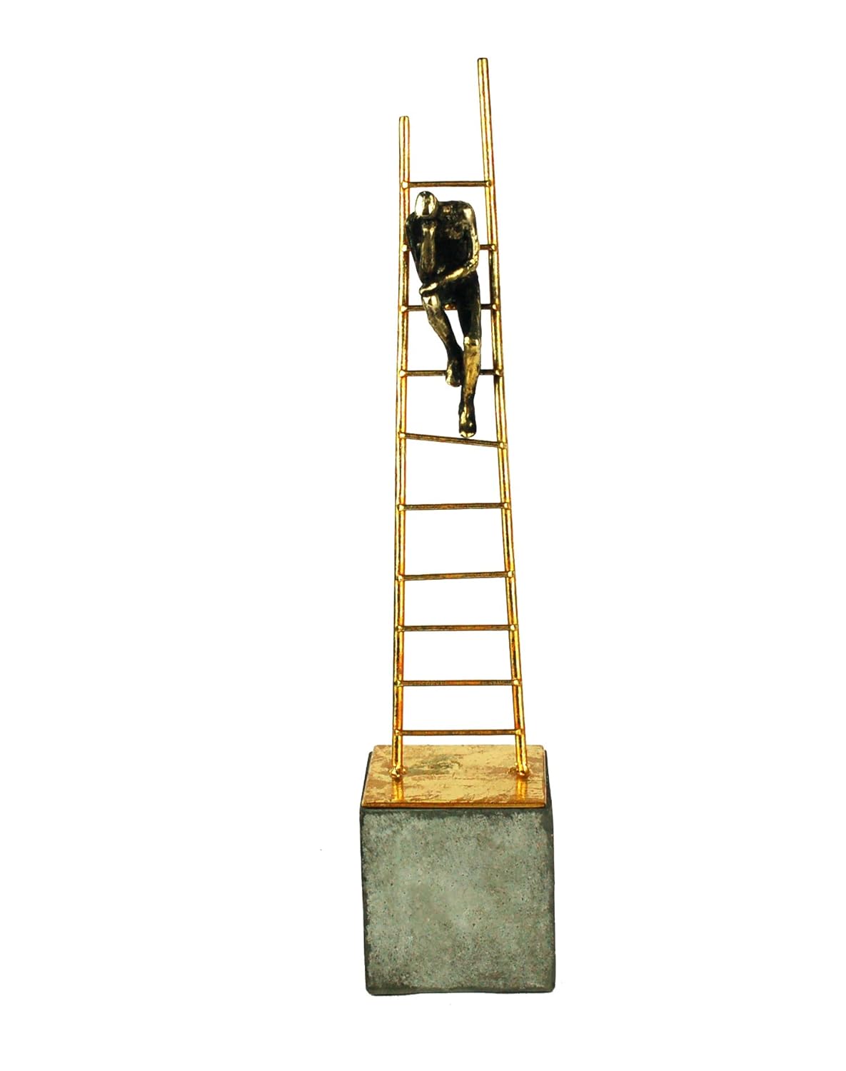 Sagebrook Home 12072-02 Man Sitting On Ladder Figurine Polyresin, 3.25 x 3.25 x 16 Inches