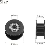 Kozelo 2GT Idler Pulley 5mm Bore 18mm OD 20 Tooth 6mm Belt Aluminium Black 2Pcs view 3
