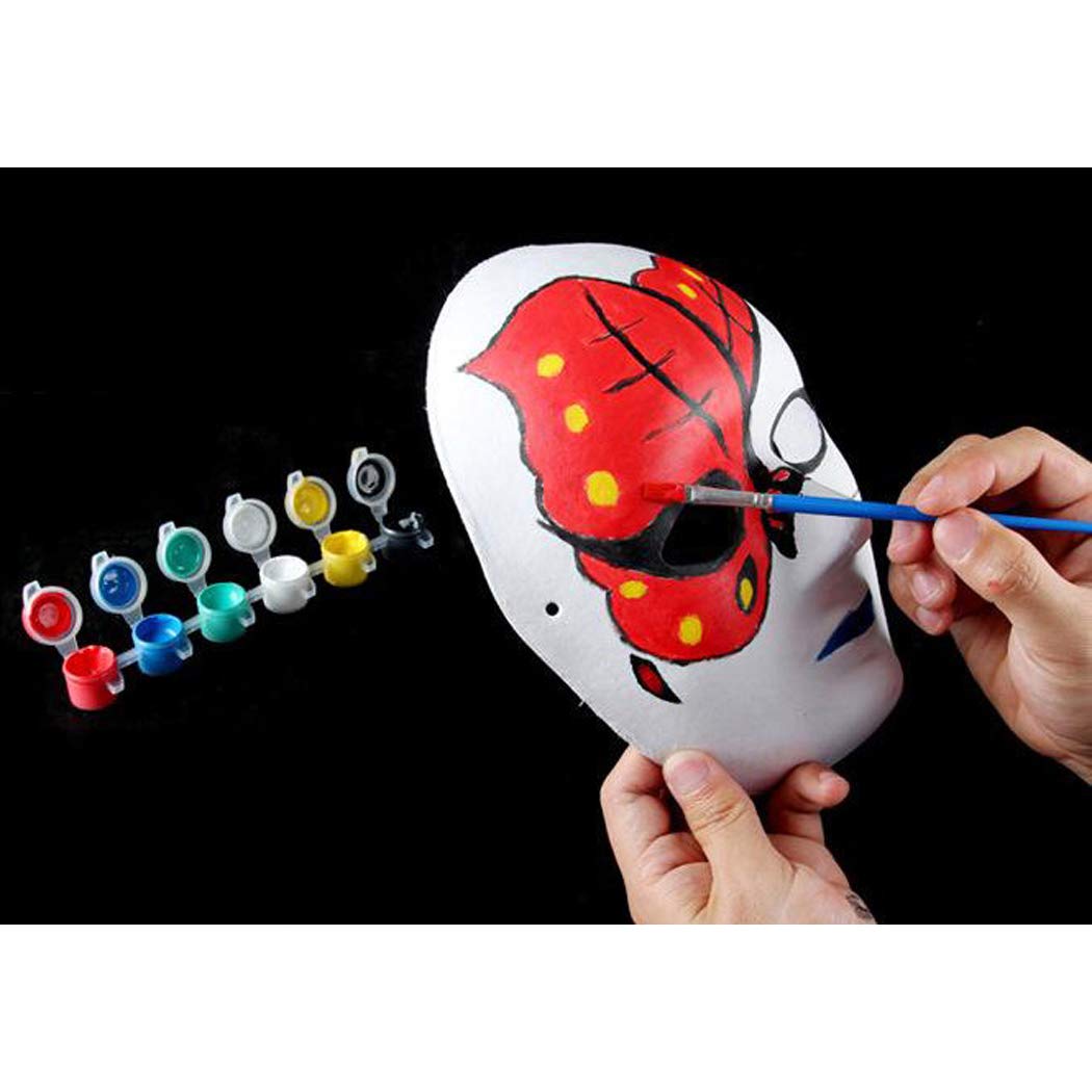 Fansport Halloween DIY Mask Full Face Blank DIY Masks White Plain Mask Paintable Paper Mask Costume Party Mask for (6pcs Male+ 6pcs Female)