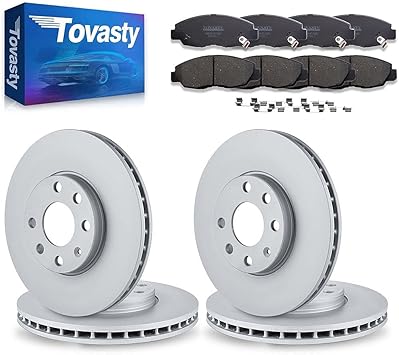 Tovasty Brakes Pads And Rotors Kit For Nissan Rogue 2014 2017 Front And Rear Break Kit With Hardware Clips Premium Anti Rust Geomet Coated Disc Brake Rotor Ceramic Pads Bk71023080202 Brake Kits