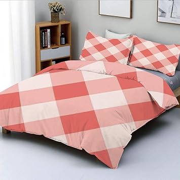 Amazon Com Duplex Print Duvet Cover Set Queen Size Vintage Peach