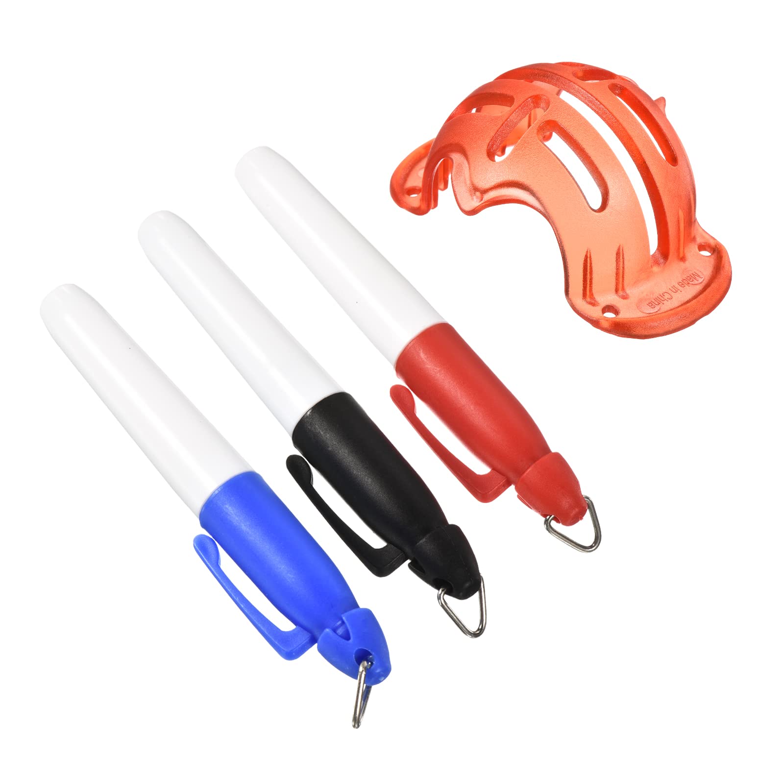 PATIKIL Golf Ball Liner Kit, Line Marking Drawing Stencils Marker Alignment Tool with 3 Color Pens for Golf Sports, Red