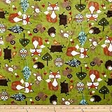 Shannon Minky Cuddle Classic Kids Forest Tails Kiwi Fabric By The Yard