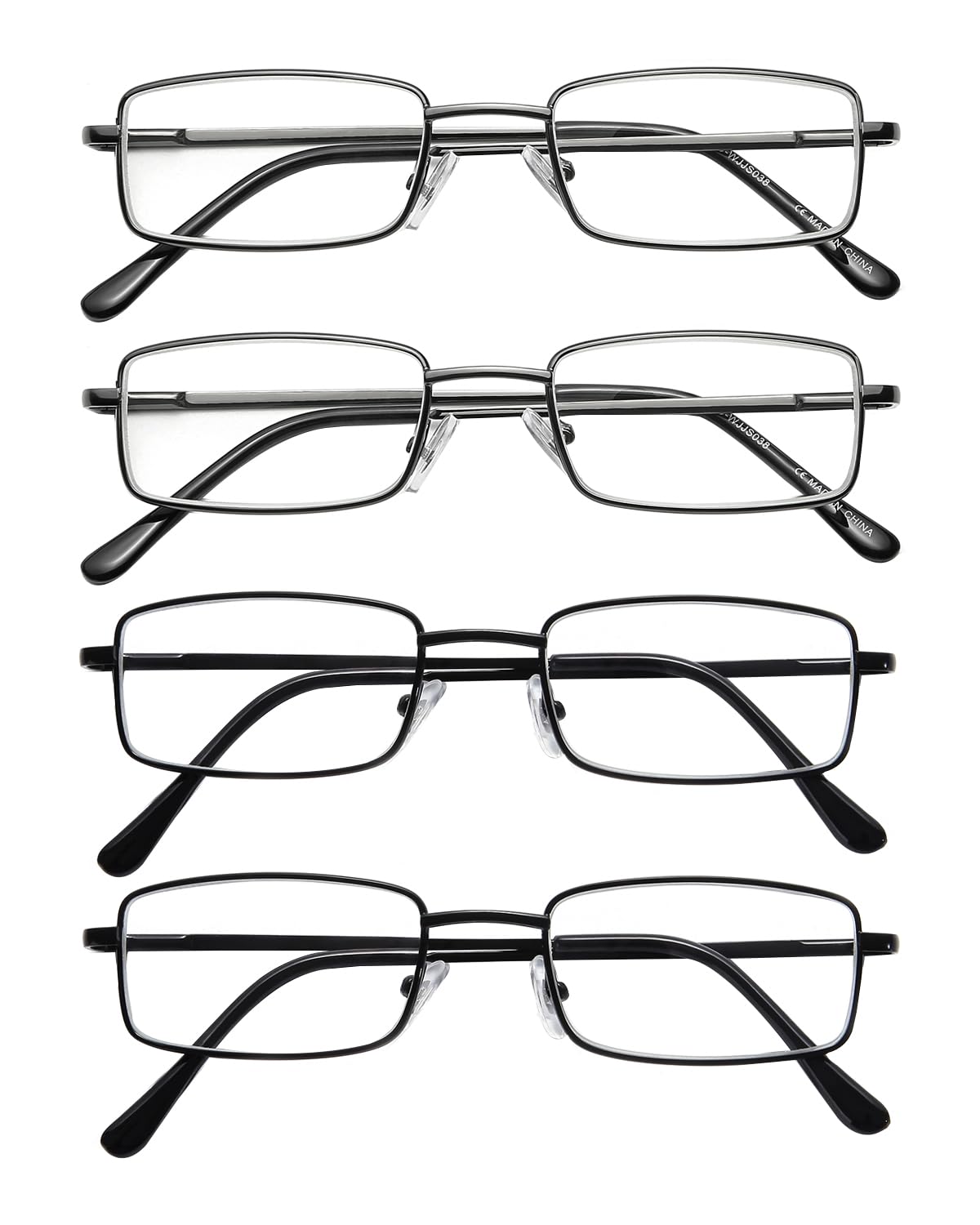 SKYWAY Mens Reading Glasses 1.0, Fashion Metal Frame Blue Light Blocking Computer Readers with Spring Hinges Anti Eyestrain/Glare/UV Ray Filter Eyeglasses (4-Pack) — image 1