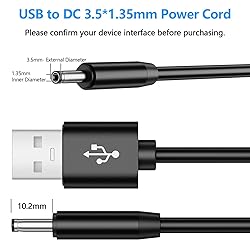 APETOO 2-Pack 5V USB to DC 3.5mm x 1.35mm Plug