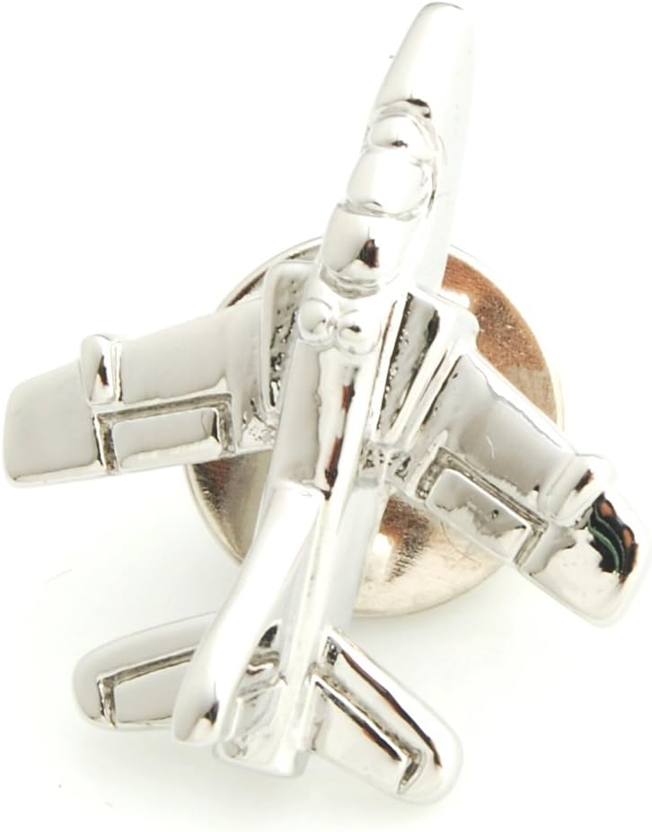 Smart Man Men's Novelty Silver Fighter Aircraft Lapel Pins for Mens Gift