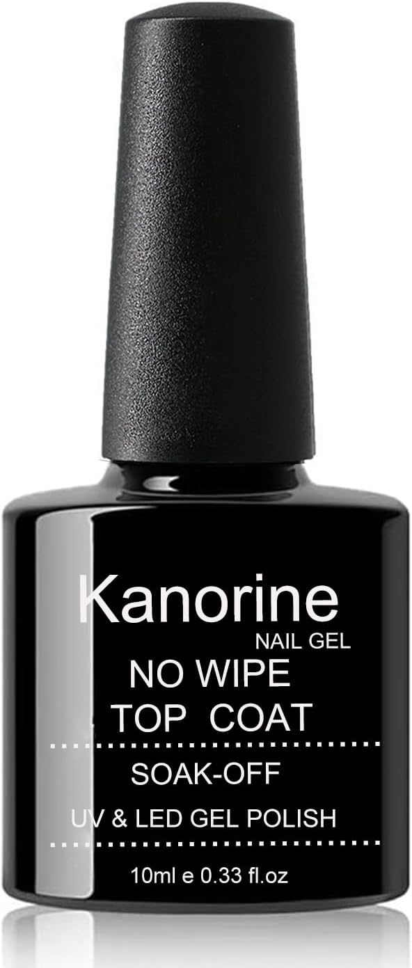 Kanorine Top Coat Gel Nail Polish UV LED No Wipe High Gloss Long Wearing
