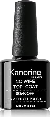 Kanorine Top Coat Gel Nail Polish UV LED No Wipe High Gloss Long Wearing