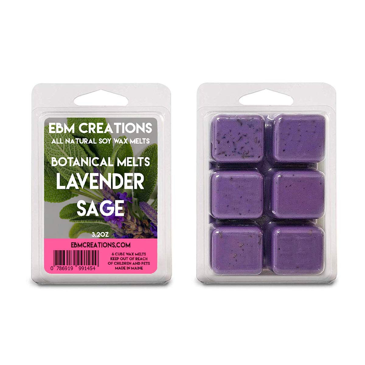 Lavender Sage Botanical Melts Scented All Natural Soy