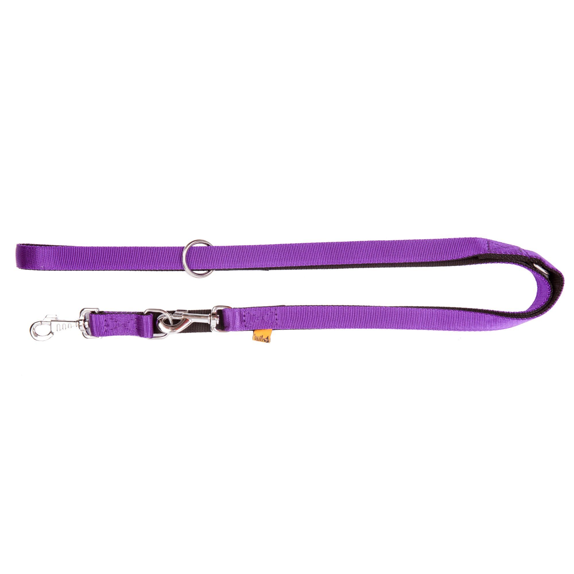 Dingo Dog Leash Purple with Black Contrast Handmade with Adjustment 14670