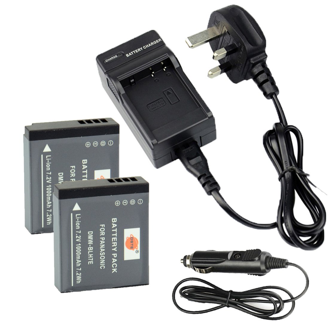 DSTE DMW-BLH7 2-Pack Spare Battery and DC120U Travel Charger Compatible for Panasonic Lumix DMC-GM1 DMC-GM1D DMC-GM1K DMC-GM1KD Digital Camera as DMW-BLH7PP DMW-BLH7E DMW-BLH7GK