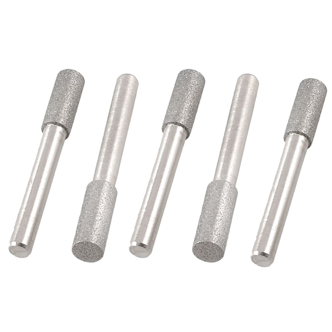 Sourcingmap 5 Pcs Cylindrical Head Shank Diamond Mounted Points File 8mmx20mmx6mm