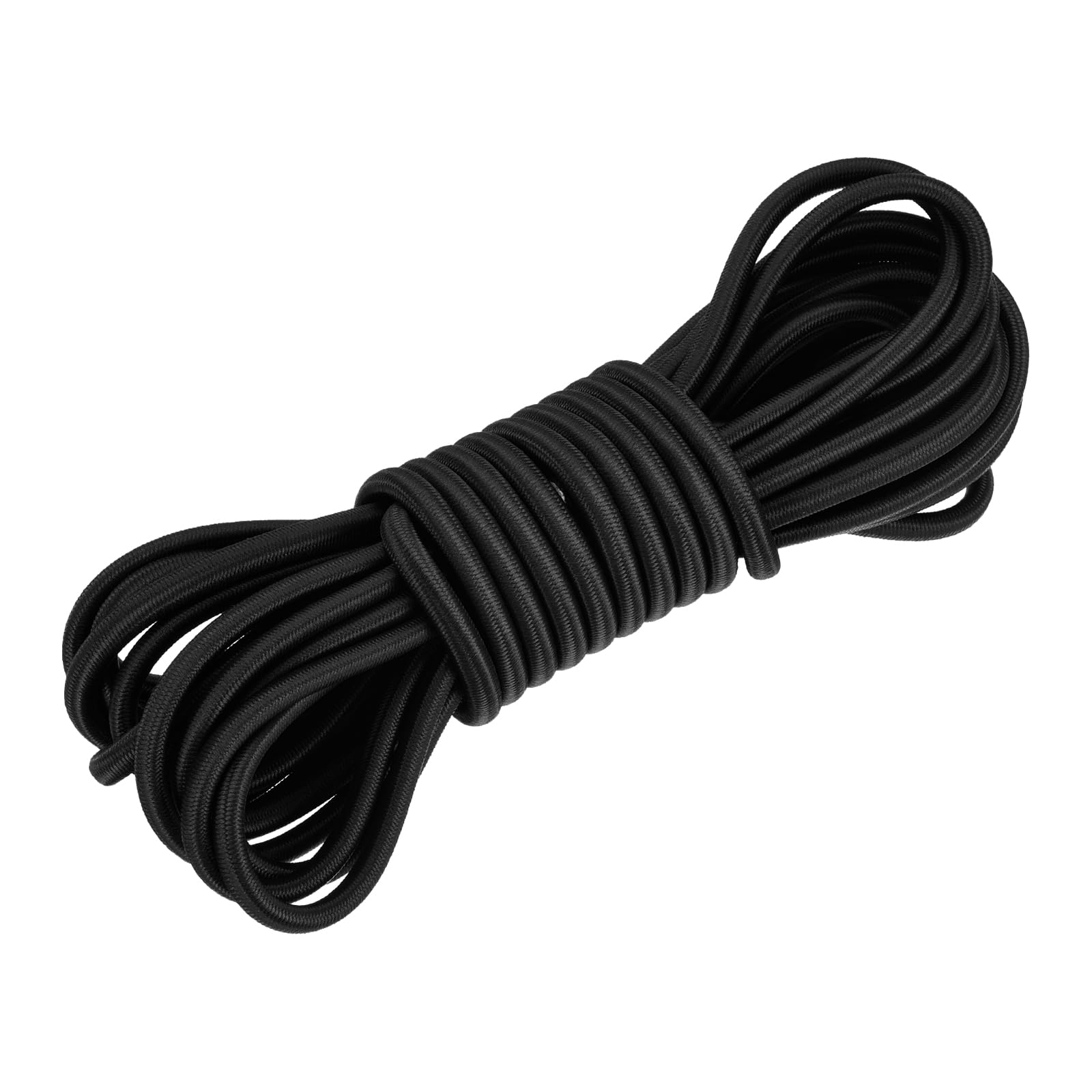 DMiotech 6mm Shock Cord, 7.6 M Black Bungee Cord Tent Pole Shock Cord Round Elastic Kayak Rope Stretch String Marine Grade Heavy Polyester for DIY Projects Tie Downs