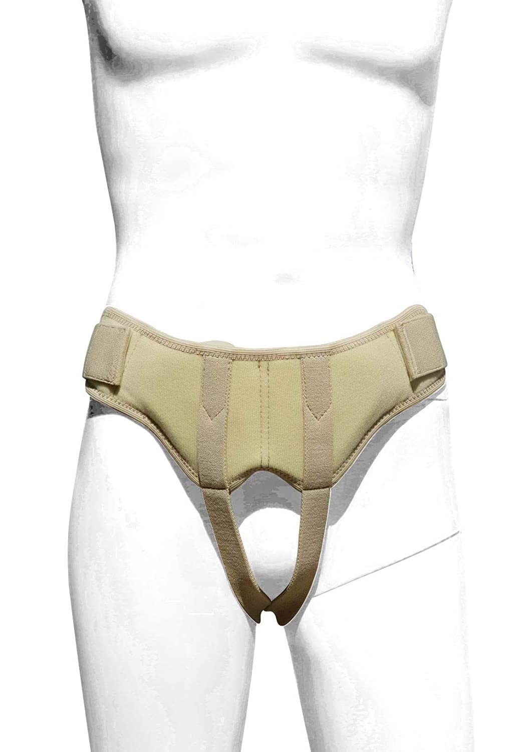 Extra Soft Hernia Truss Belt Abdominal Hernia Pants Adjustable Two Removable Pressure Pads Single/Double Reducible Inguinal Ruptures for Men & Women | Solace Care (Medium, Beige)