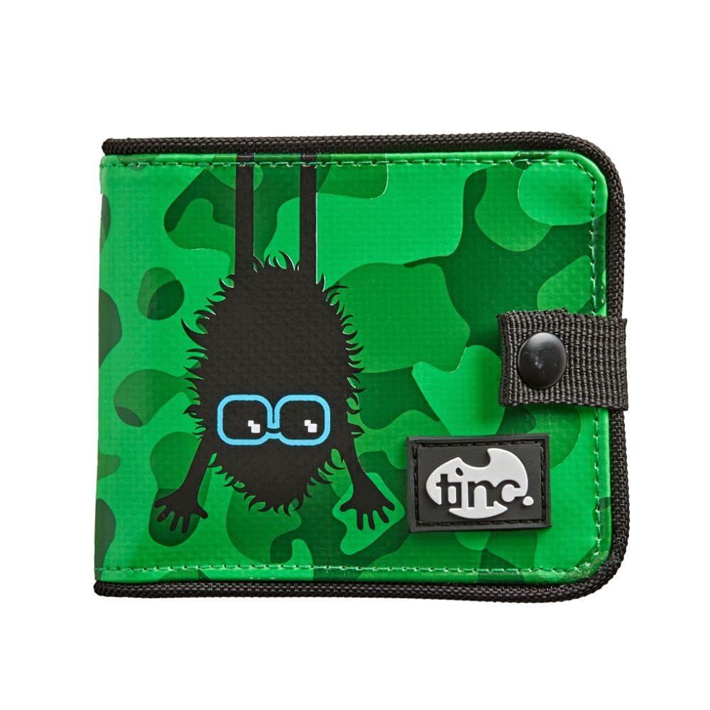 Tinc Outdoor Sports Wallet Trifold Wallet for Kids with Cards & Coin Zip Pocket Green Carry-On 20-Inch