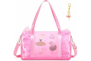 Dorlubel Cute Ballet Dance Bag Tutu Dress Bag with Key Chain for Girls (Pink of Swan Dancer)