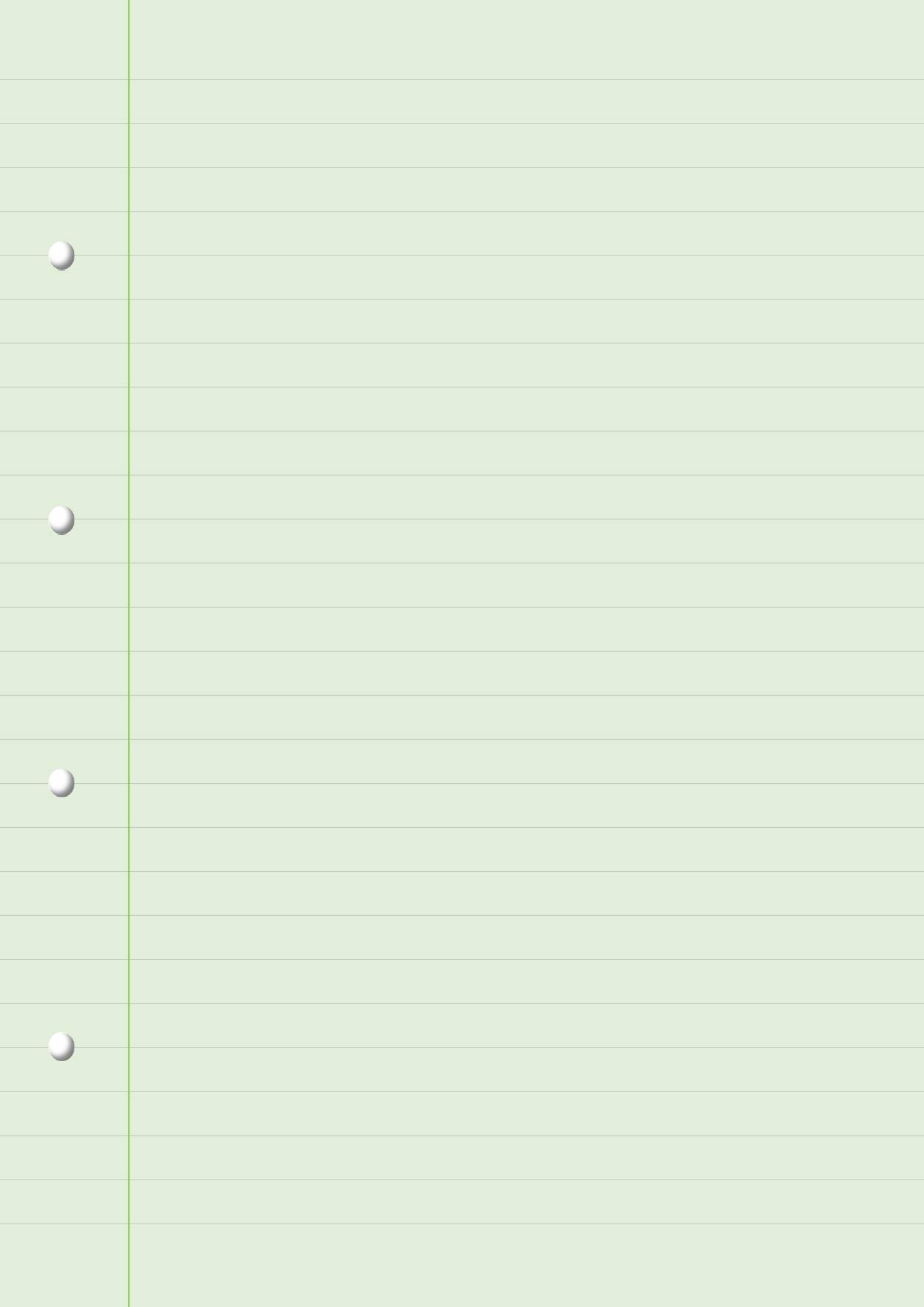 Dyslexia Visual Stress Tinted Coloured Lined Writing Paper Ruled with Margin 50 Sheets 10mm Lines Green A4, 4 Hole Punched re-Fill Pack