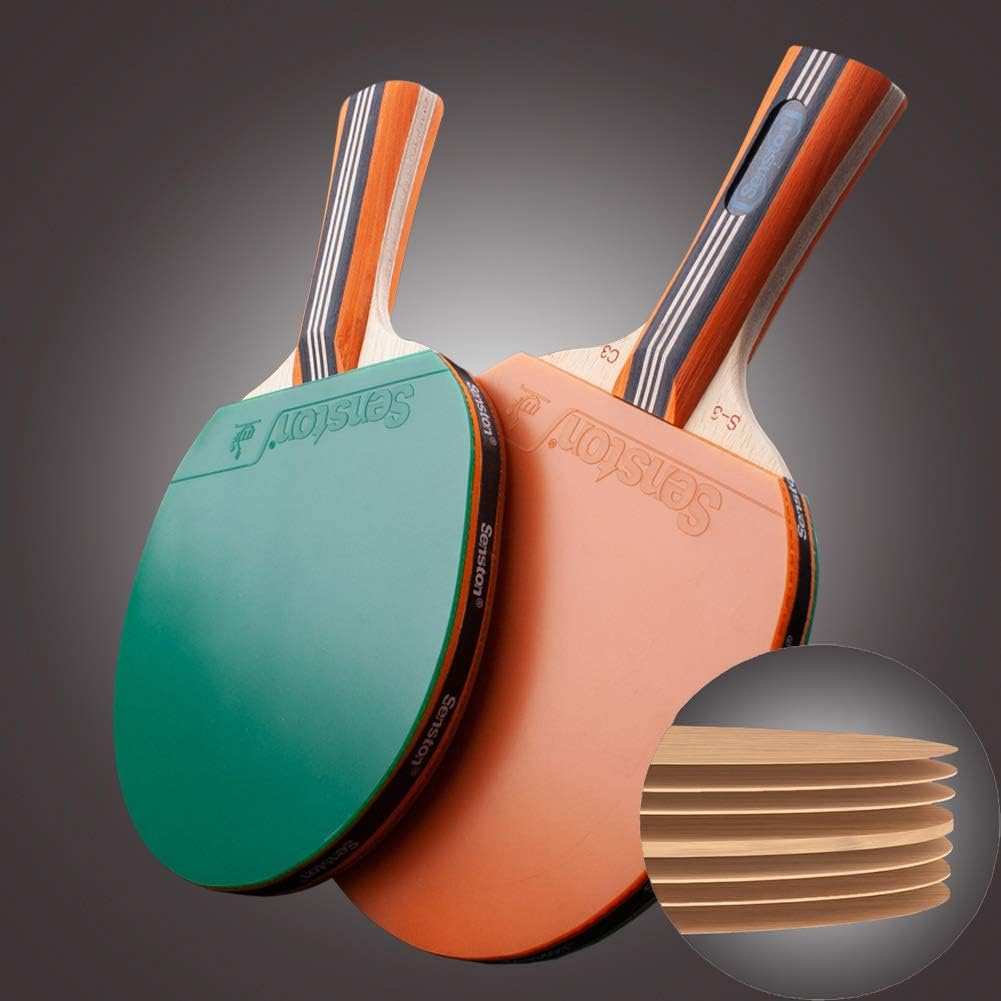 Senston-Ping-Pong-Paddles-Set 2 Player Table Tennis Racket Set with 3 Ping Pong Ball and 1 Portable Bag S3-C3 : Sports & Outdoors